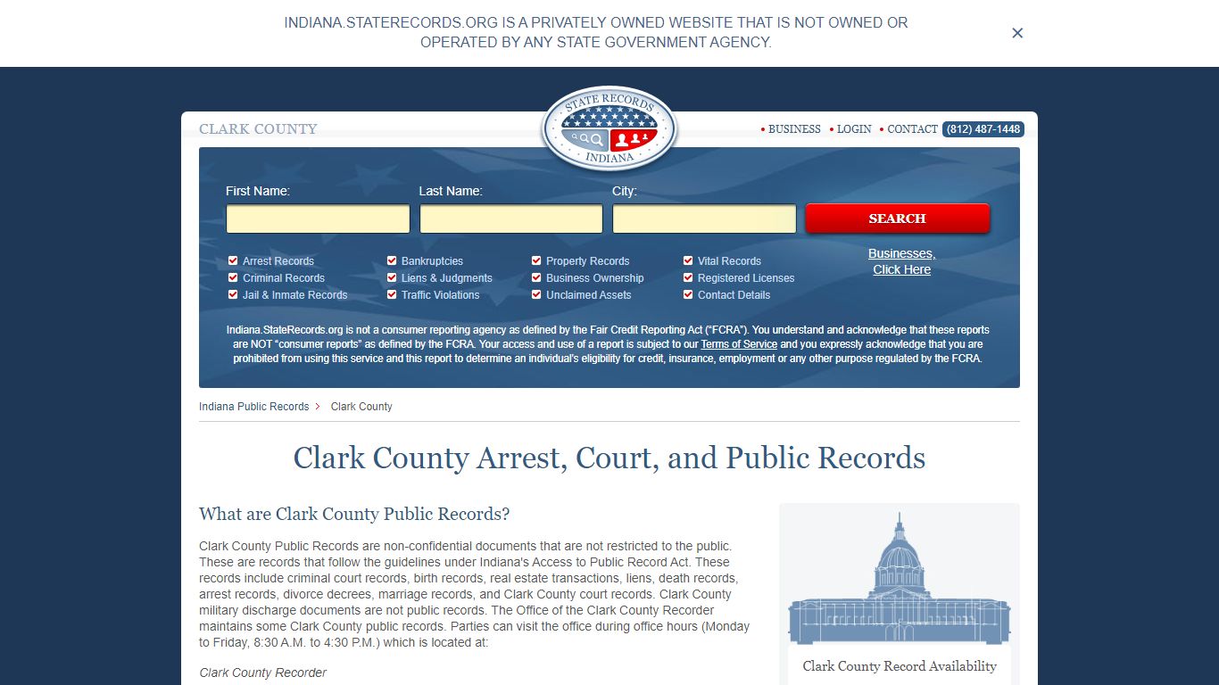 Clark County Arrest, Court, and Public Records