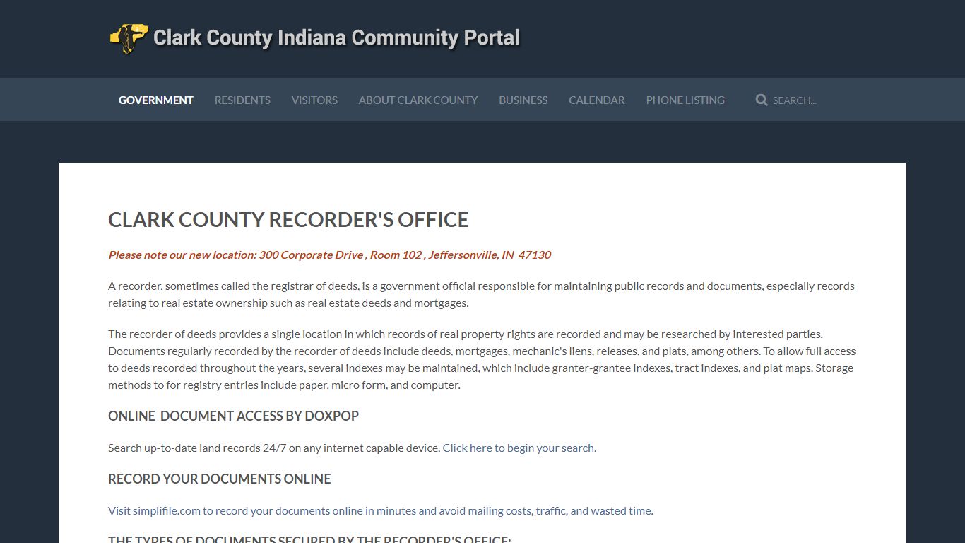 Clark County Indiana Recorder's Office