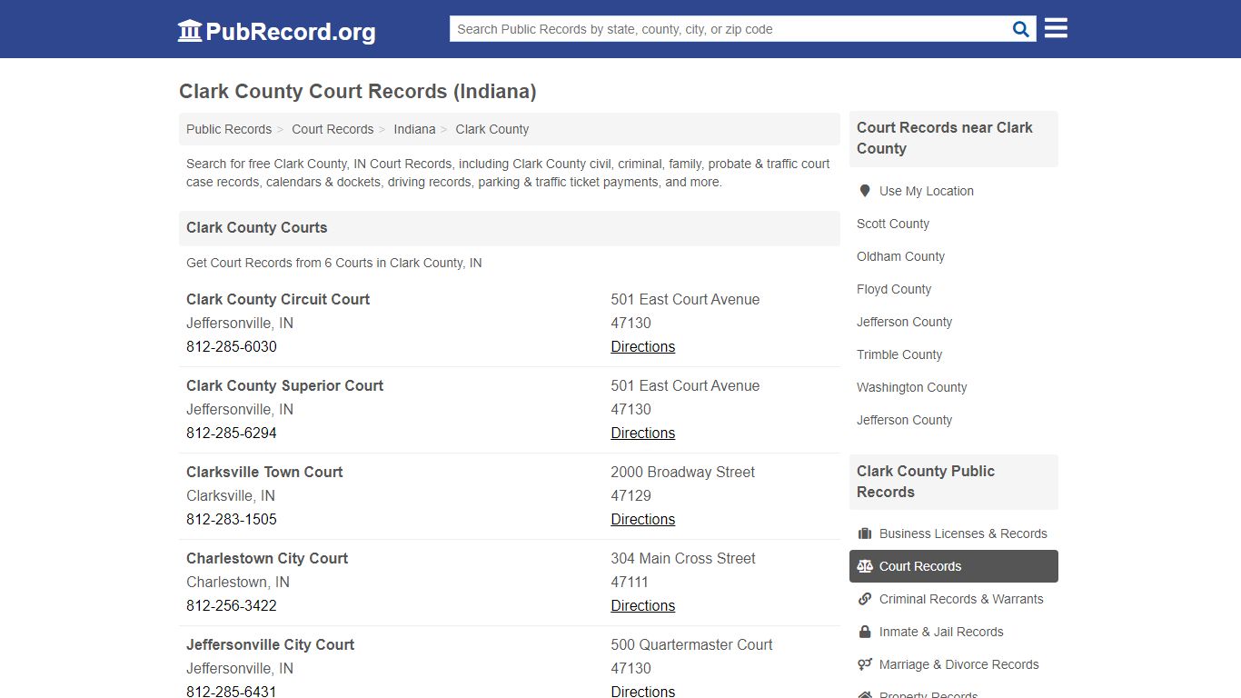 Free Clark County Court Records (Indiana Court Records) - PubRecord.org